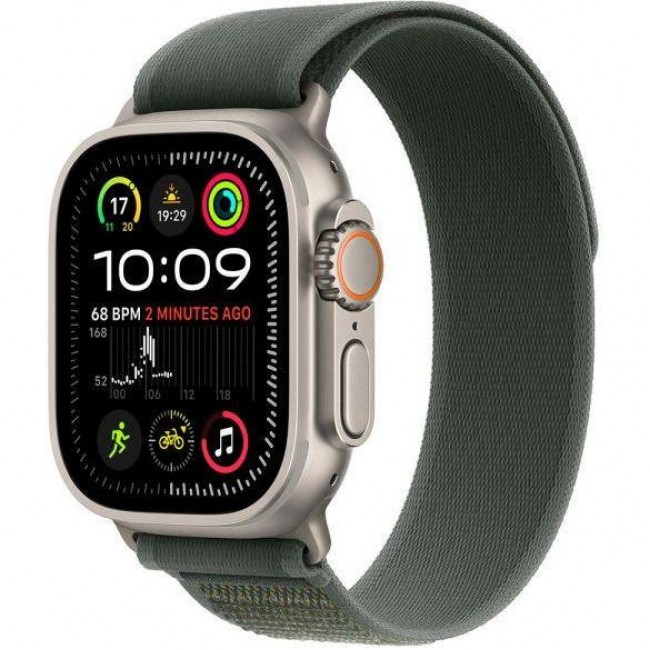 Apple Ремінець  Trail Loop Green - Natural Titanium Finish для  Watch 44/45/46/49mm - S/M (MXTN3)