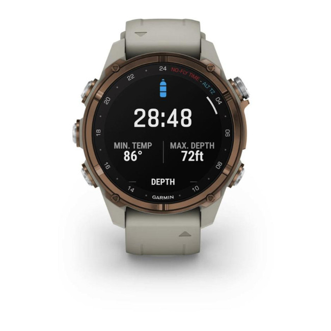 Смарт-часы Garmin Descen Mk3i – 43 mm Bronze PVD Titanium with French Gray Silicone Band (010-02753-13/14)