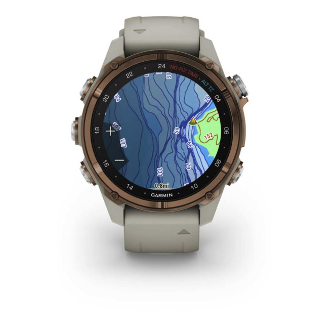 Смарт-часы Garmin Descen Mk3i – 43 mm Bronze PVD Titanium with French Gray Silicone Band (010-02753-13/14)