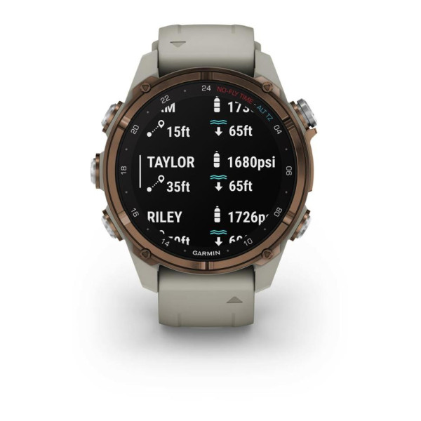 Спортивные часы Garmin Descen Mk3i – 43 mm Bronze PVD Titanium with French Gray Silicone Band (010-02753-13/14)