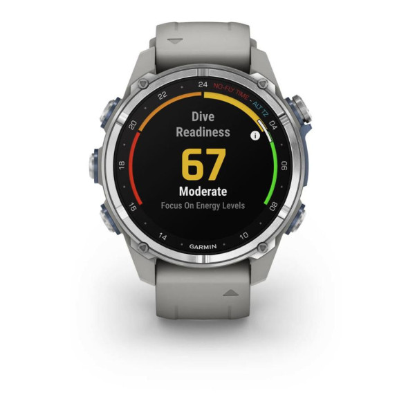 Смарт-часы Garmin Descent Mk3 43 mm Stainless Steel with Fog Gray Silicone Band (010-02753-04/03)