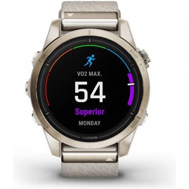 Смарт-годинник Garmin Epix Pro Gen 2 Sapphire 42mm Soft Gold w. Cream H. Nylon Band (010-02802-20)