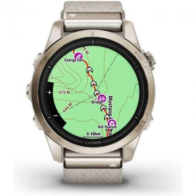 Смарт-годинник Garmin Epix Pro Gen 2 Sapphire 42mm Soft Gold w. Cream H. Nylon Band (010-02802-20)
