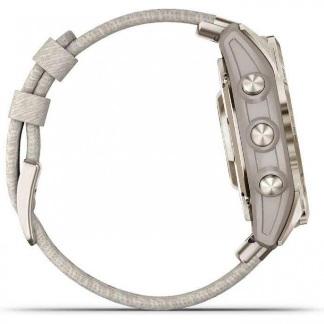 Смарт-годинник Garmin Epix Pro Gen 2 Sapphire 42mm Soft Gold w. Cream H. Nylon Band (010-02802-20)