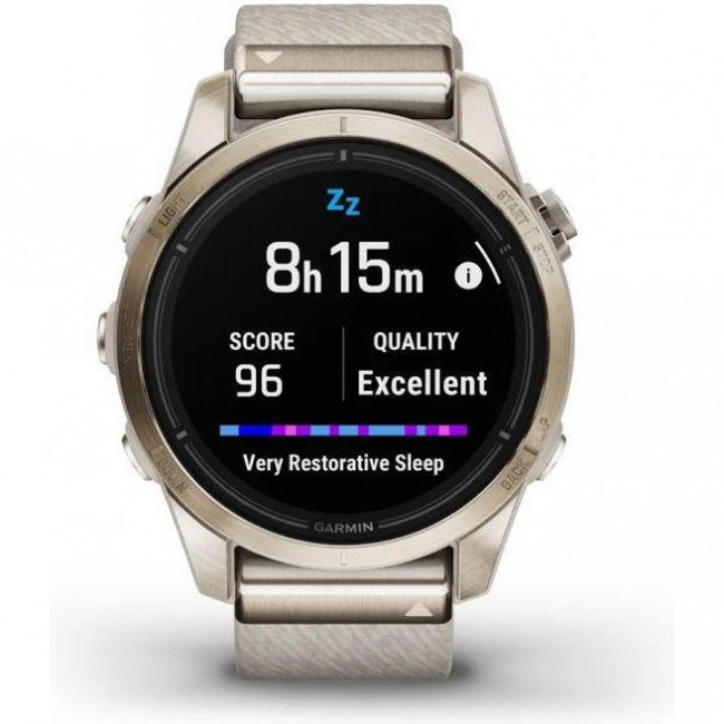 Смарт-годинник Garmin Epix Pro Gen 2 Sapphire 42mm Soft Gold w. Cream H. Nylon Band (010-02802-20)
