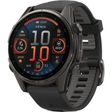 Смарт-часы Garmin Fenix 8 43mm AMOLED Sapphire Carbon Grey DLC Tit. w. Ремінець Black/Pebble Grey S. (010-02903-20/21)