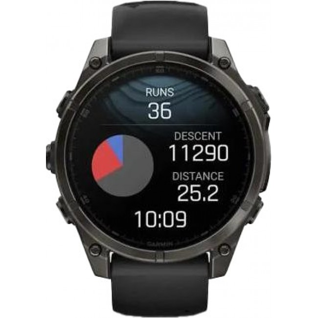 Garmin Fenix 8 43mm AMOLED Sapphire Carbon Gray DLC Tit. w. Black/Pebble Gray S. Band (010-02903-20/21/28)