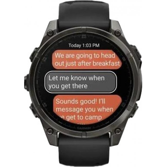 Garmin Fenix 8 43mm AMOLED Sapphire Carbon Gray DLC Tit. w. Black/Pebble Gray S. Band (010-02903-20/21/28)
