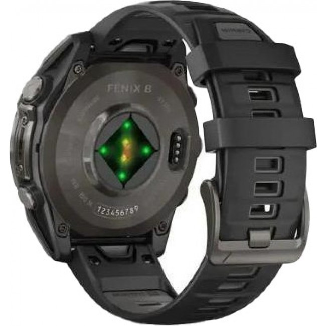 Garmin Fenix 8 43mm AMOLED Sapphire Carbon Gray DLC Tit. w. Black/Pebble Gray S. Band (010-02903-20/21/28)