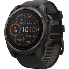 Смарт-годинник Garmin Fenix 8 51mm Solar Sapphire Carbon Gray DLC Titanium w. Black/Pebble Gray S. Band (010-02907-10/11)