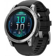 Garmin Fenix E 47mm AMOLED Stainless Steel with Black Silicone Band (010-03025-02/00)