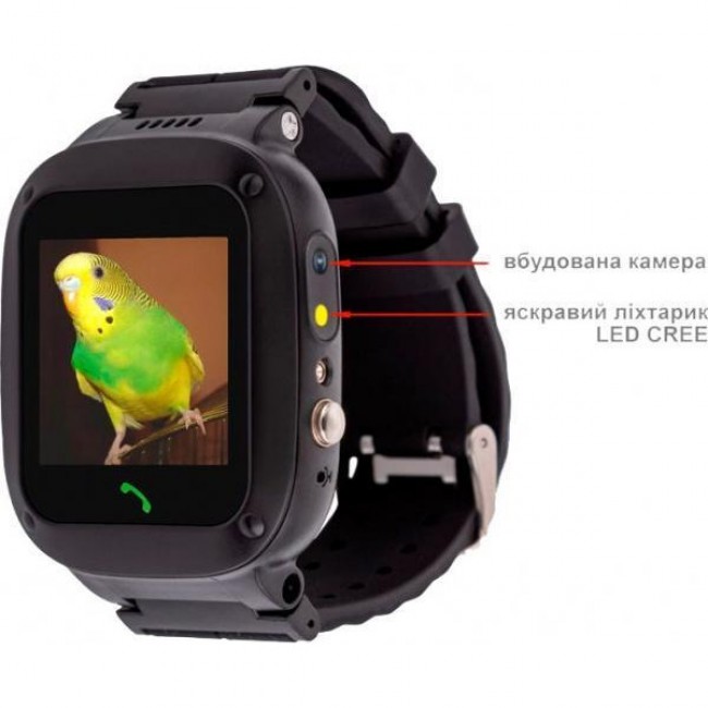 Смарт-часы AmiGo GO004 Splashproof Camera+LED Black