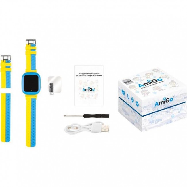 Смарт-часы AmiGo GO004 Splashproof Camera+LED GLORY Blue-Yellow