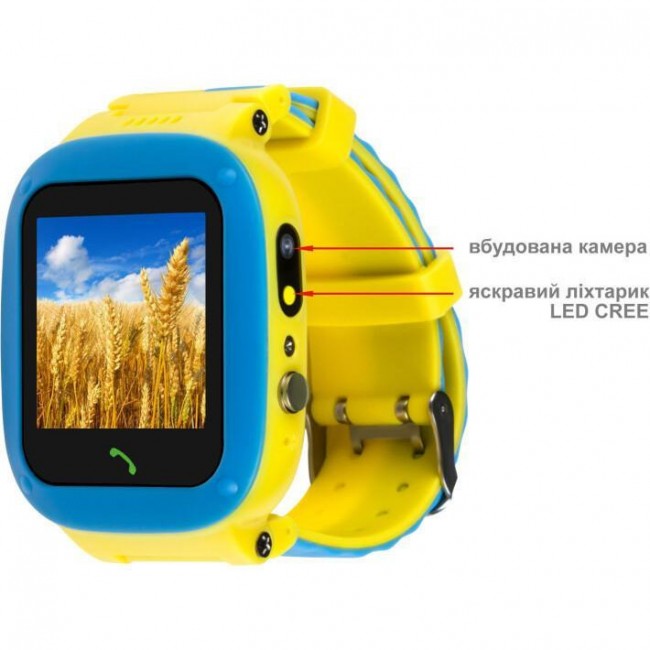 Смарт-часы AmiGo GO004 Splashproof Camera+LED GLORY Blue-Yellow