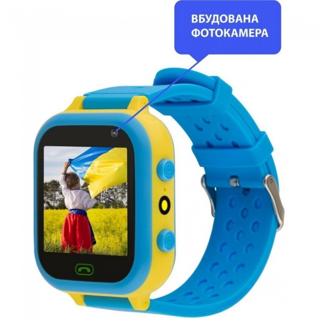 Смарт-часы AmiGo GO009 Camera+LED WIFI Blue-Yellow