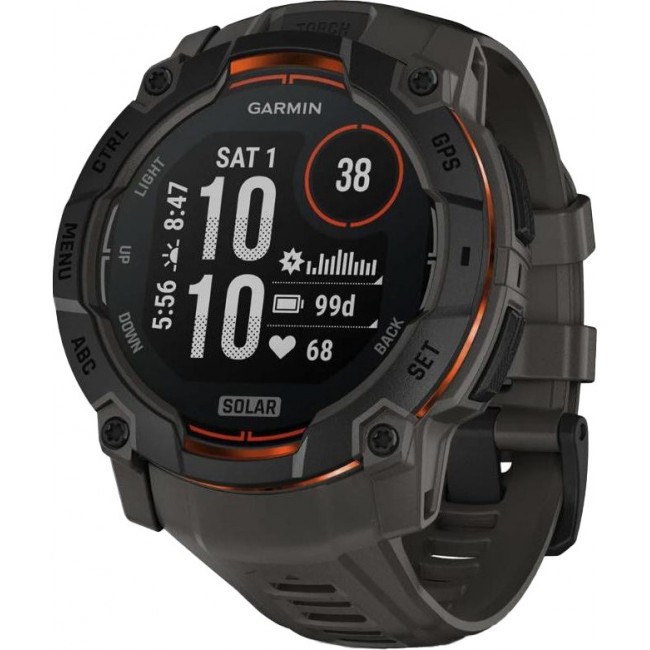 Garmin Instinct 3 50mm Solar Black with Charcoal Band (010-02935-00)