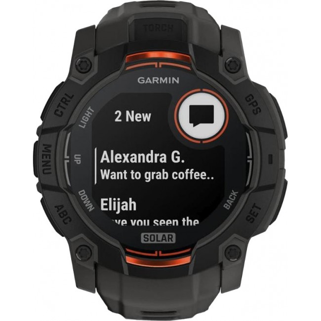 Garmin Instinct 3 50mm Solar Black with Charcoal Band (010-02935-00)