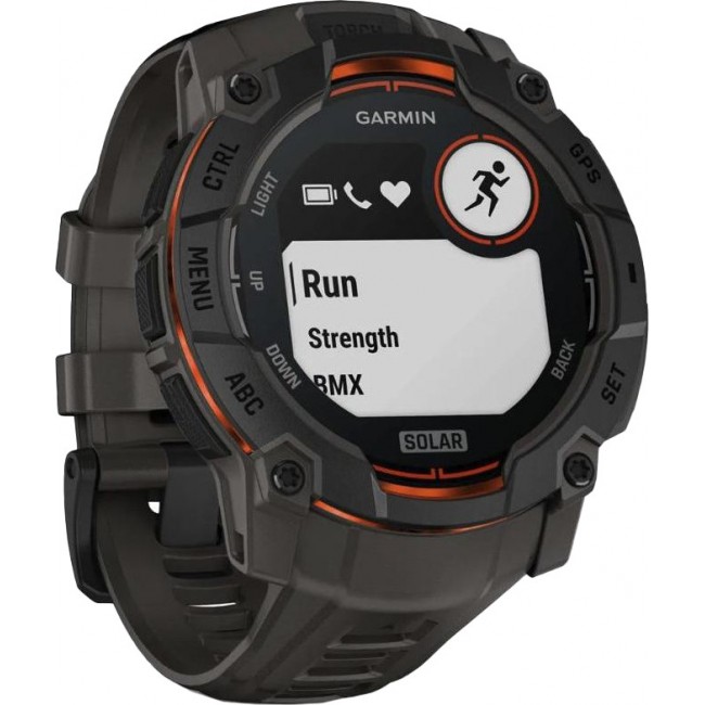 Garmin Instinct 3 50mm Solar Black with Charcoal Band (010-02935-00)