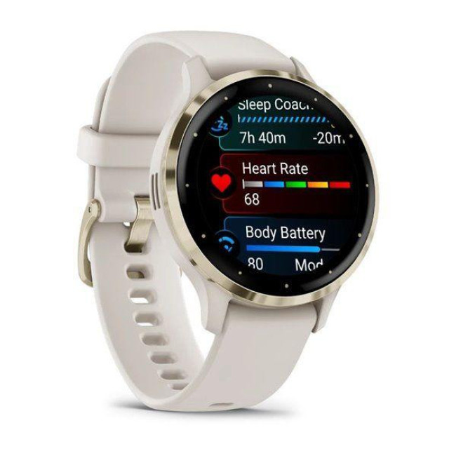 Смарт-часы Garmin Venu 3S Soft Gold S. Steel Bezel with Ivory Case and S. Band (010-02785-04)