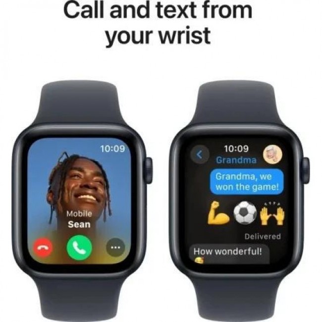 Apple Watch SE 2 GPS 44mm Midnight Aluminium Case w. Midnight Sport Band - S/M (MXEJ3/MXG13/MXGL3)