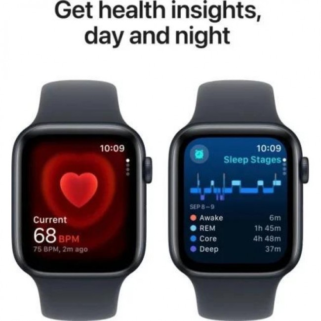 Apple Watch SE 2 GPS 44mm Midnight Aluminium Case w. Midnight Sport Band - S/M (MXEJ3/MXG13/MXGL3)