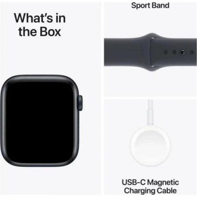 Apple Watch SE 2 GPS 44mm Midnight Aluminium Case w. Midnight Sport Band - S/M (MXEJ3/MXG13/MXGL3)
