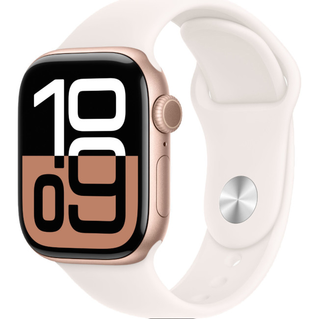 Apple Watch Series 10 GPS 42mm Rose Gold Alu. Case w. Light Blush Sport Band - S/M (MWWH3)