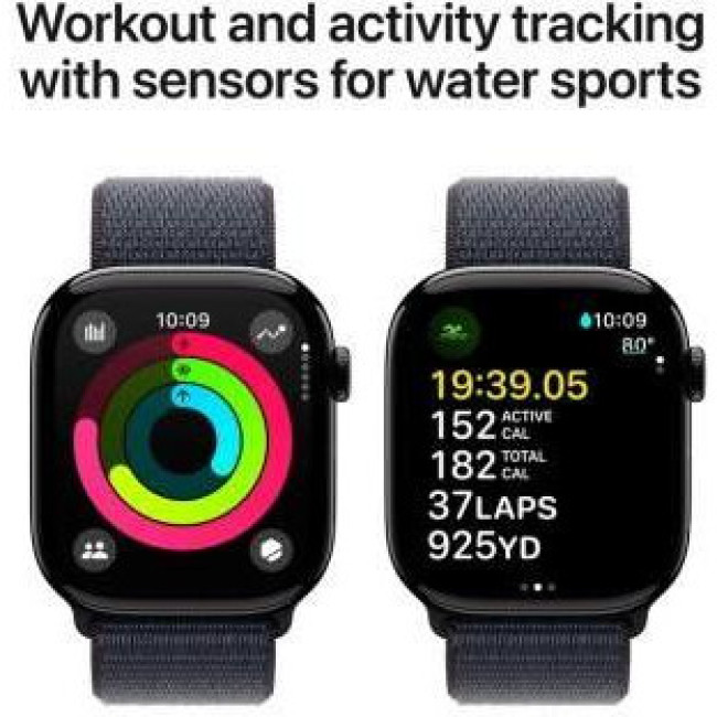 Apple Watch Series 10 GPS 46 мм Jet Black алюмінієвий корпус з. Ink Sport Loop (MWWR3)
