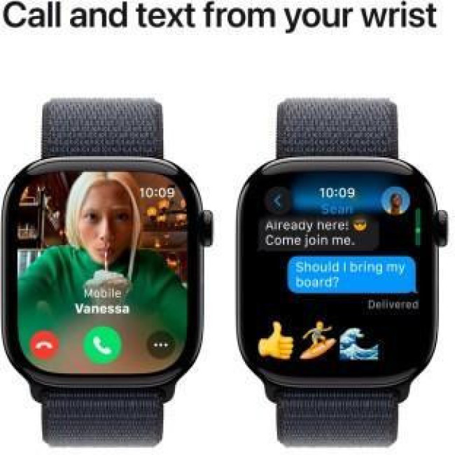 Apple Watch Series 10 GPS 46 мм Jet Black алюмінієвий корпус з. Ink Sport Loop (MWWR3)