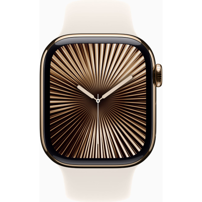 Apple Watch Series 10 GPS + Cellular 42mm Gold Titanium Case w. Спортивний ремінець Starlight - M/L (MX073)