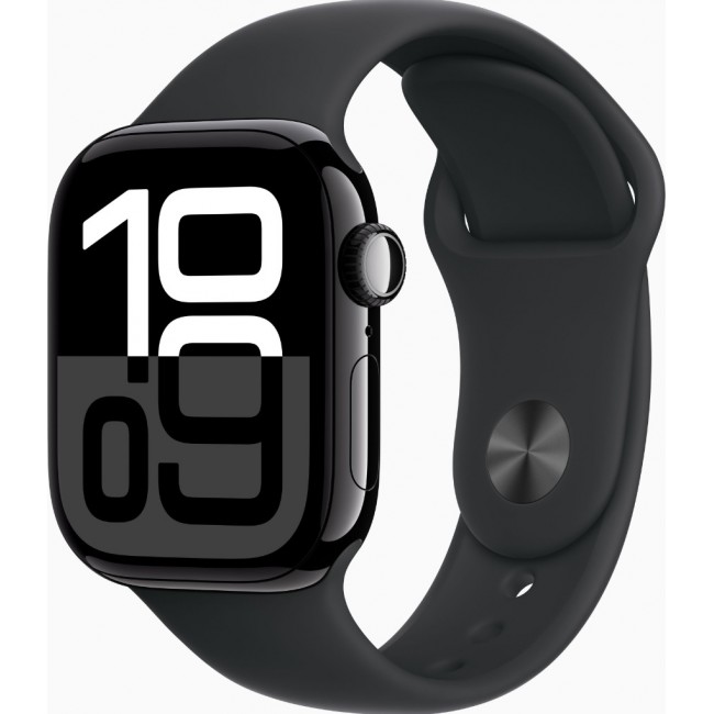 Apple Watch Series 10 GPS + Cellular 42mm Jet Black Alu. Case w. Black Sport Band - S/M (MWX63) EU