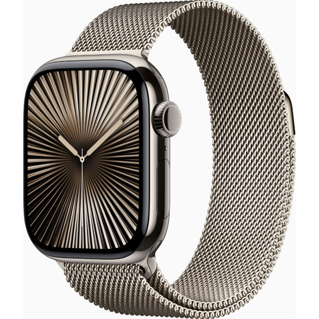 Apple Watch Series 10 GPS + Cellular 42mm Natural Titanium Case w. Природна міланська петля (MWXF3)