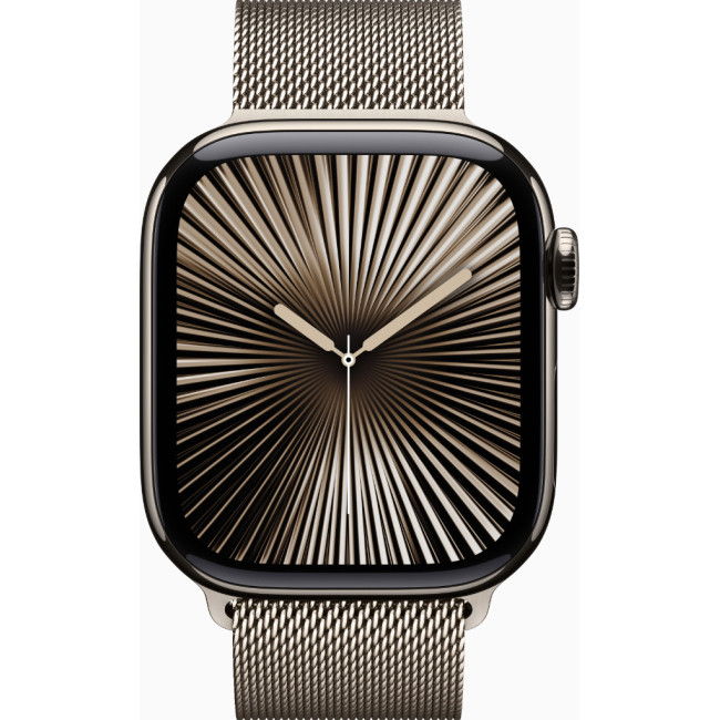 Apple Watch Series 10 GPS + Cellular 42mm Natural Titanium Case w. Природна міланська петля (MWXF3)
