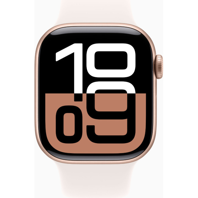 Apple Watch Series 10 GPS + Cellular 42mm Rose Gold Alu. Case w. Light Blush Sport Band - S/M (MWX93)