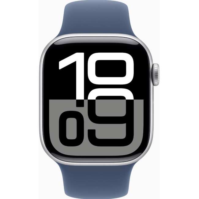 Apple Watch Series 10 GPS + Cellular 42mm Silver Alu. Case w. Denim Sport Band - S/M (MWX33)