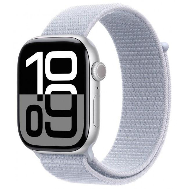 Apple Watch Series 10 GPS + Cellular 42mm Silver Aluminum Case w. Blue Cloud S. Loop (MWX53)