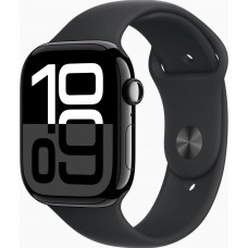 Apple Watch Series 10 GPS + Cellular 46mm Jet Black Alu. Case w. Black Sport Band - M/L (MWY43) EU