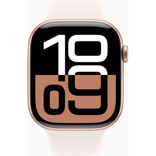 Apple Watch Series 10 GPS + Cellular 46mm Rose Gold Alu. Case w. Light Blush Sport Band - S/M (MWY63)