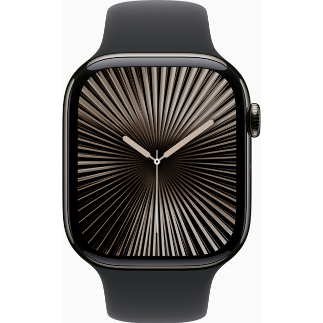 Apple Watch Series 10 GPS + Cellular 46mm Slate Titanium Case w. Black Sport Band - M/L (MWYE3)