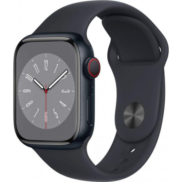 Смарт-часы Apple Watch Series 8 GPS 41mm Midnight Aluminum Case w. Midnight Sport Band - Size S/M (MNU73/MNPC3)