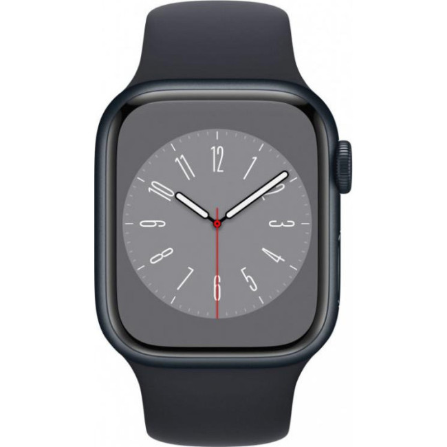 Apple Watch Series 8 GPS 41mm Midnight Aluminum Case w. Midnight Sport Band - Size S/M (MNU73/MNPC3)