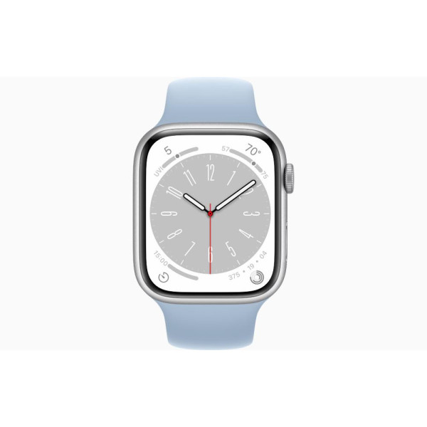 Смарт-часы Apple Watch Series 8 GPS 45mm Silver Aluminum Case with White S. Band - S/M (MP6P3/MP6T3)