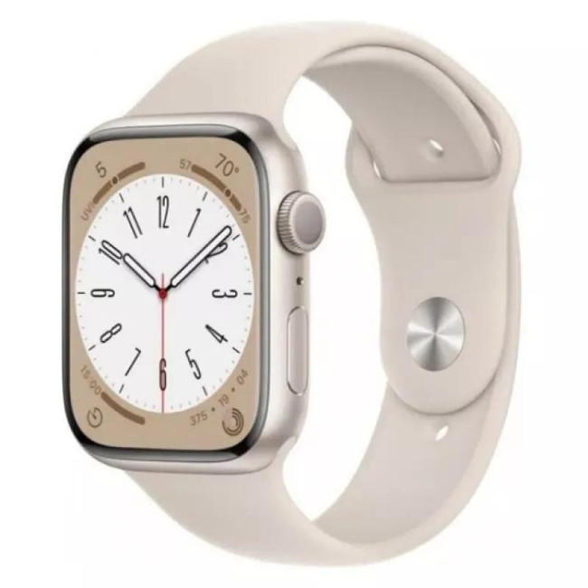 Apple Watch Series 8 GPS 45mm Starlight Aluminium Case w. Starlight S. Band - M/L (MNP93)