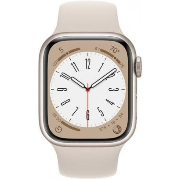 Смарт-часы Apple Watch Series 8 GPS 45mm Starlight Aluminium Case w. Starlight S. Band - S/M (MNUP3)