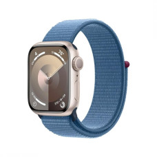 Apple Watch Series 9 GPS 41mm Starlight Aluminum Case w. Winter Blue Sport Loop (MR9K3)