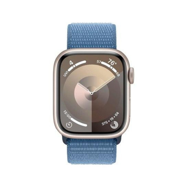 Смарт-часы Apple Watch Series 9 GPS 41mm Starlight Aluminum Case w. Winter Blue Sport Loop (MR9K3)