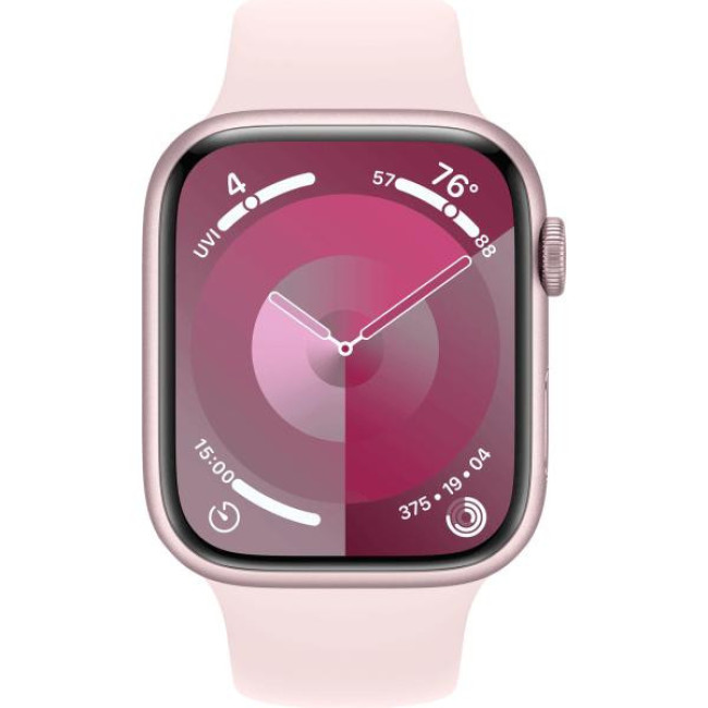 Apple Watch Series 9 GPS + Cellular 45mm Pink Aluminum Case w. Light Pink Sport Band - M/L (MRML3)
