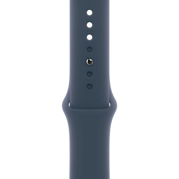 Смарт-часы Apple Watch Series 9 GPS + Cellular 45mm Silver Aluminum Case w. Storm Blue Sport Band - S/M (MRMG3)