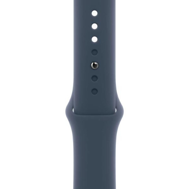 Apple Watch Series 9 GPS + Cellular 45mm Silver Aluminum Case w. Storm Blue Sport Band - S/M (MRMG3)