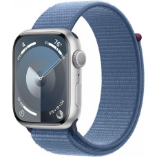 Apple Watch Series 9 GPS + Cellular 45mm Silver Aluminum Case with Winter Blue Sport Loop (MRMJ3)